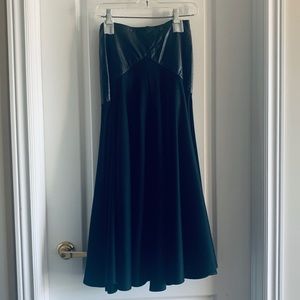 Vintage Black Leather Maxi Skirt - Size 4